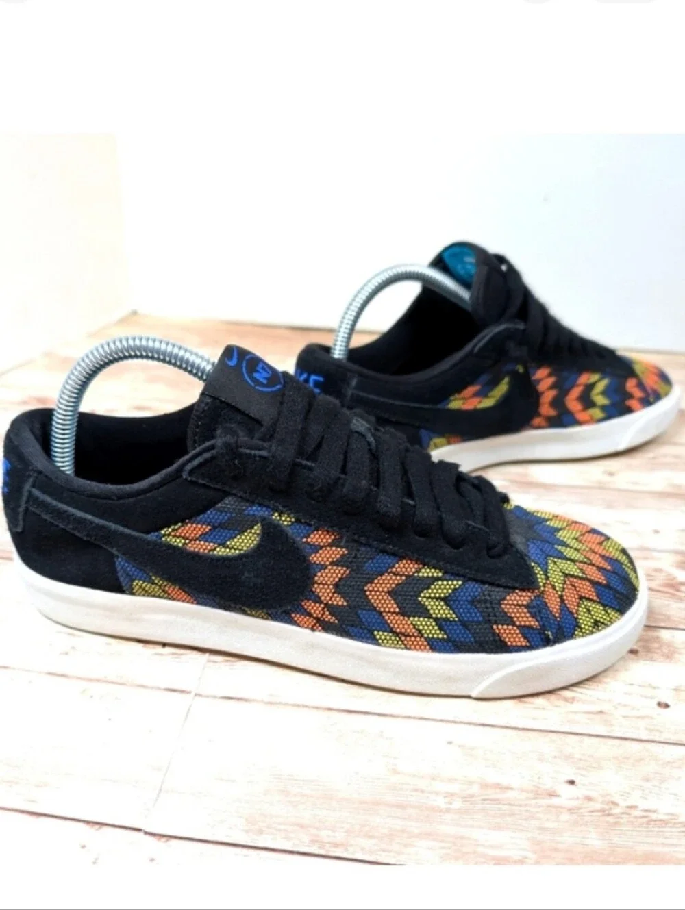 Nike Blazer Low N7 Black Orange Yellow Blue Aztec Design Men's Size 6.5